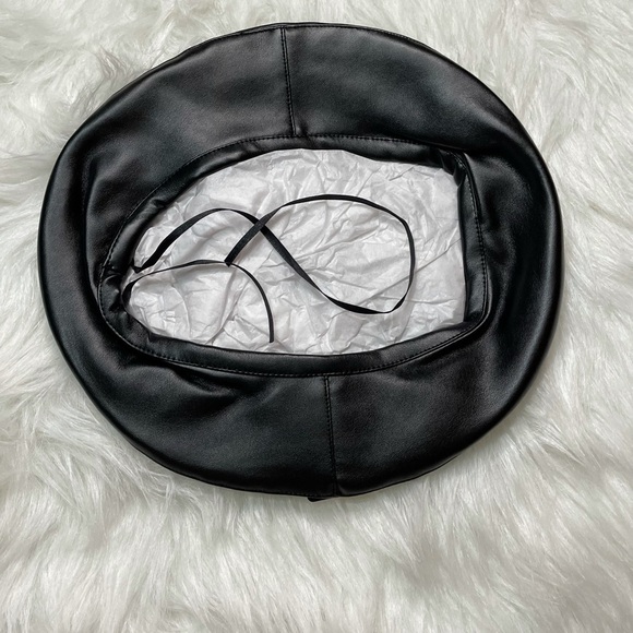 NEW TRENDY RED FAUX LEATHER BERET main image 8